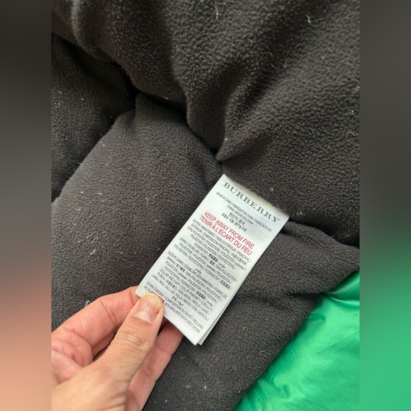 Burberry Kids Green Detachable Hood Down-filled Puffer Coat Size 6 - Picture 7 of 14